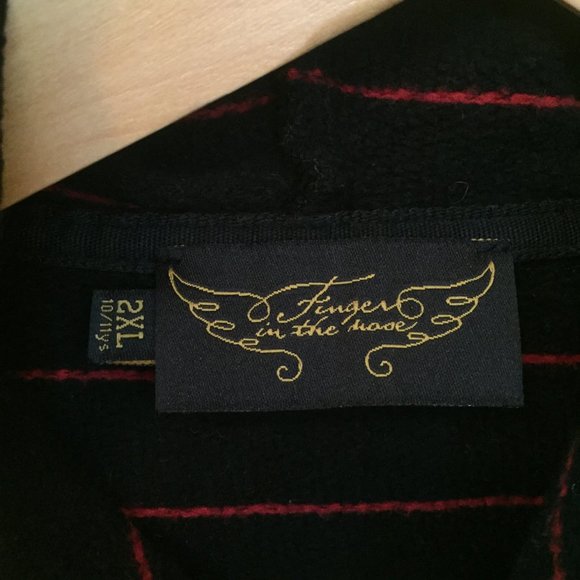 Finger in The Nose red & black striped hoodie - size XS - Picture 7 of 10